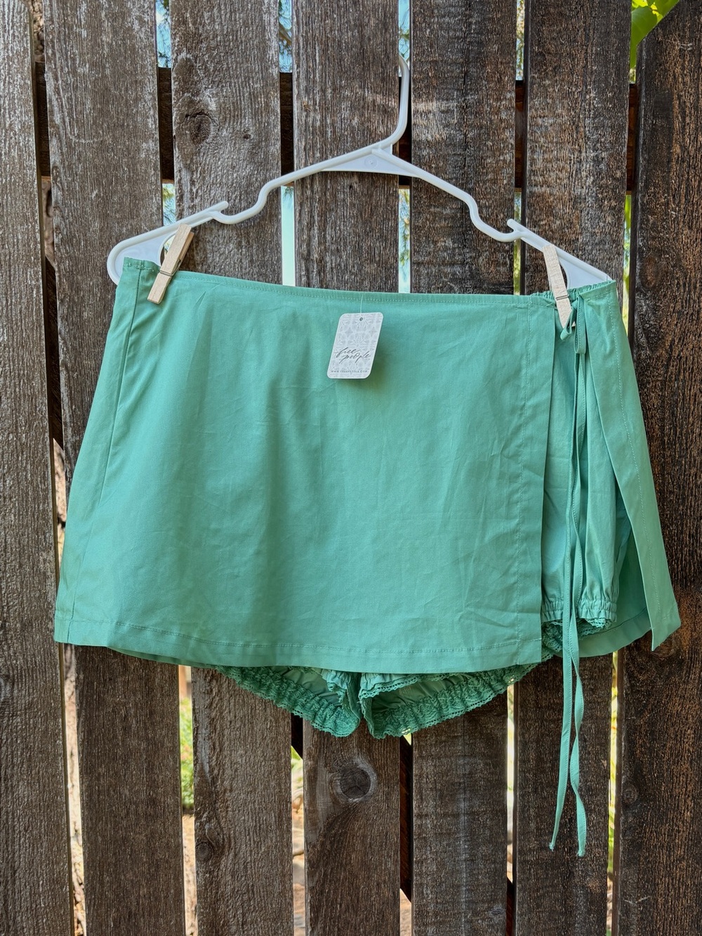 Free People Free-Est 100% Cotton Cherie Skort NWT Pastel Grass Sz M - Picture 7 of 13
